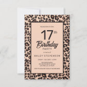 Invitation tendance avec imprimé animalier léopard (Devant)