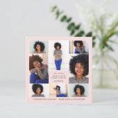 Invitation Tendance Blush Photo Collage Parti de graduation (Debout devant)