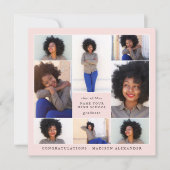 Invitation Tendance Blush Photo Collage Parti de graduation (Devant)