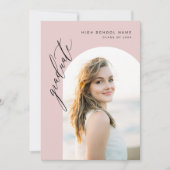 Invitation Tendance Blush Pink Photo Party Graduation (Devant)