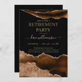 Invitation Tendance Brown Agate Gemstone Retraite Party Invi (Devant / Derrière)