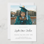 Invitation Tendance Chic Moderne Typographie Photo Graduation (Dos)