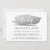 Invitation Tendance & Chic Silver Foil Dames Anniversaire (Devant)