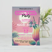 Invitation Tendance Chic Tropical Summer Sunset Cocktail Part (Debout devant)