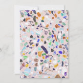 Invitation Tendance Colorée Pierres brillantes Terrazzo Desig (Dos)