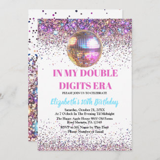 Invitation Tendance Dans Mes Double Chiffres Era Anniversaire