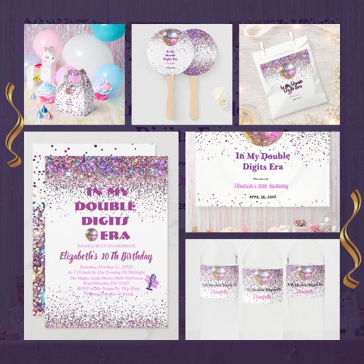 Invitation Tendance Dans Mes Double Chiffres Era Anniversaire