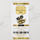 Invitation Tendance de bal d'étudiants de billet (Devant / Derrière)