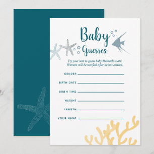 Invitation Tendance de couleur Fête de bébé Sous les Mers Sup