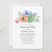 Invitation Tendance de fleur de succulent de douche de mariag (Devant)