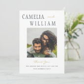 Invitation Tendance de la photo de MERCI Mariage moderne (Debout devant)