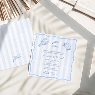 Invitation Tendance de mariage de douche de fruits de mer des