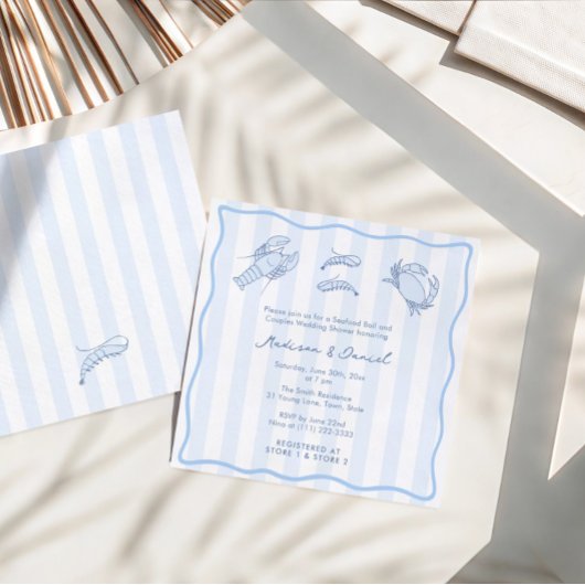 Invitation Tendance de mariage de douche de fruits de mer des