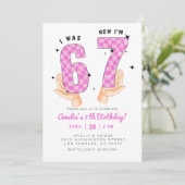 Invitation Tendance de mème 6 7 Six Sept Anniversaire (Debout devant)
