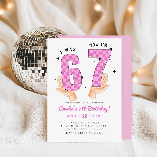 Invitation Tendance de mème 6 7 Six Sept Anniversaire