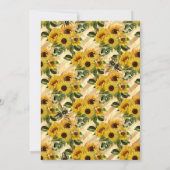 Invitation Tendance des abeilles de tournesol jaune rayé Anni (Dos)