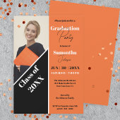 Invitation Tendance Diagonal Stripe Photo Graduation Party