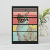 INVITATION TENDANCE DRÔLE MIGNON CHAT VINTAGE (Debout devant)