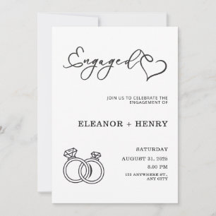 Invitation Tendance Élégant Minimaliste noir et blanc