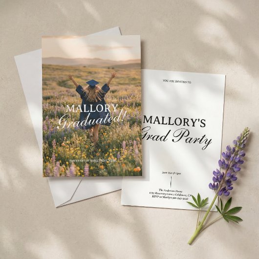 Invitation Tendance et Moderne Script de Photo pour la Remise