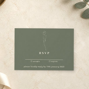 Invitation Tendance Fleurie Vert Sauge Répondre aimablement M