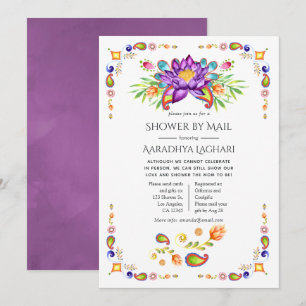 Invitation Tendance Florale Paisley Indien par courrier