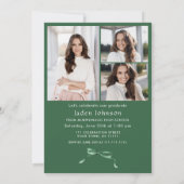 Invitation Tendance Green Bow Ruban 4 PHOTO Graduation Party (Dos)