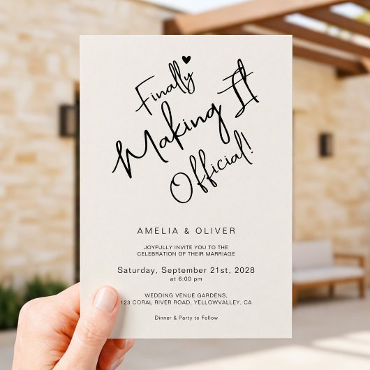 Invitation Tendance le Script Enfin Mariage Officiel