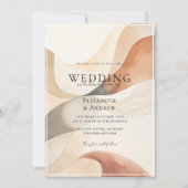 Invitation tendance, moderne, Couleurs naturelles, Vagues, Ma (Devant)