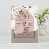 Invitation Tendance MOSS BLUSH MARIAGE Sage Dusty Rose (Debout devant)