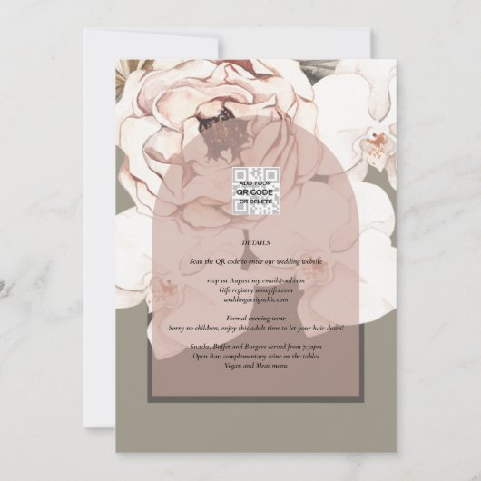 Invitation Tendance MOSS BLUSH MARIAGE Sage Dusty Rose (Dos)