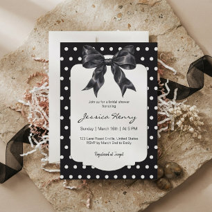 Invitation Tendance Noir Nœud Papillon Bridal Shower