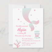 Invitation Tendance Ombre Mermaid Tail Girls Anniversaire (Devant)