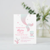 Invitation Tendance Ombre Mermaid Tail Girls Anniversaire (Debout devant)