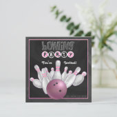 Invitation Tendance Pink Bowling Party (Debout devant)