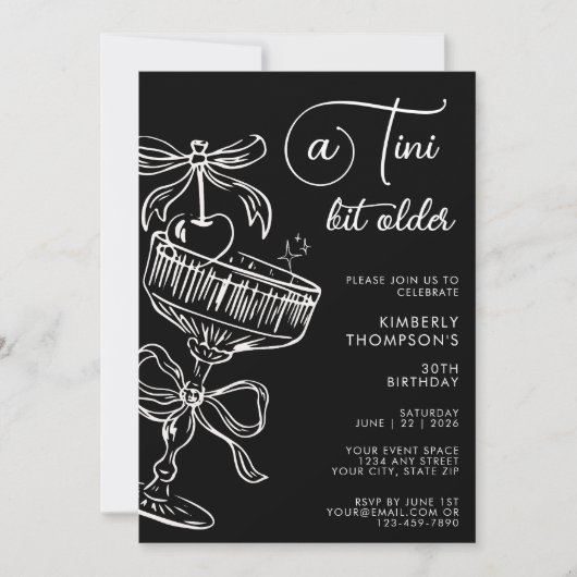 Invitation tendance pour 30e anniversaire "Un peu (Devant)
