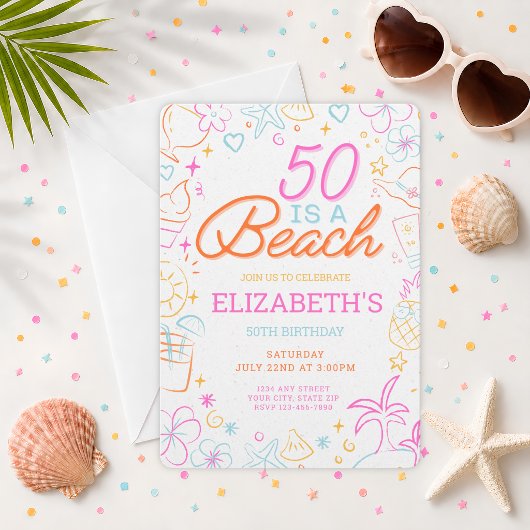 Invitation tendance pour les 50 ans d'anniversaire