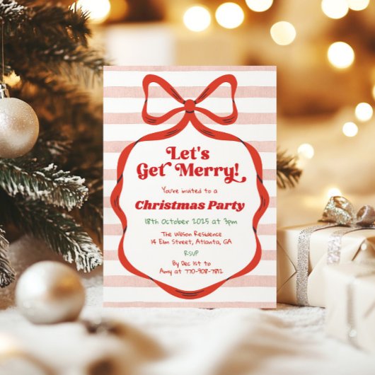 Invitation tendance pour une fête de Noël avec rub