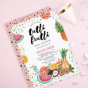 Invitation Tendance   Rose   Baby shower Tropical Tutti Frutt