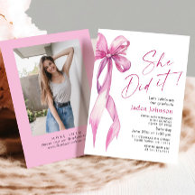 Tendance Rose Bow Ribbon photo de la fête de gradu