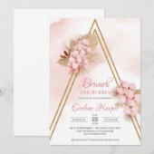 Invitation Tendance Rose Pâle Orchidée Paume Sèche Brunch (Devant / Derrière)