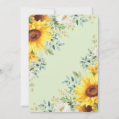 Invitation Tendance Tournesol Vert Jaune Or Christening (Dos)