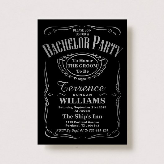 Invitation Tendance Typographie Métallique Argentée Enterreme