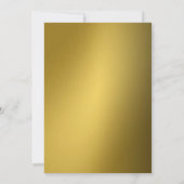 Invitation Tendance Typographie Métallique Or Fête de Bachelo (Dos)