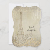 Invitation Tendance Vintage Paris Pluie de Mariage pour Coupl (Devant)