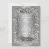 Invitation tendances de fêtes de fiançailles argentées étince (Dos)