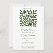 Invitation Tendril Garden Green Vine Florale Fête des mariées (Devant)