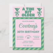 Invitation Tendy Rose & Vert Un Tini Bit Ancien 30e anniversa (Devant)