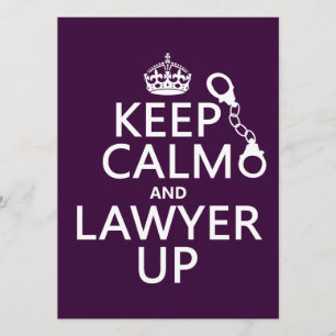 Invitation Tenez-vous au calme et à l'aise avec l'avocat (que