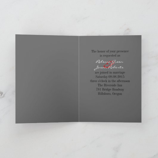 Invitation tenir des mains Balack et le mariage blanc (Intérieur)